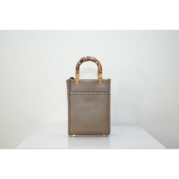 Fendi Sunshine Shopper small Leather 2 Way Handbag Brown 8BS051 - Picture 12 of 12